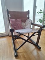 klappbarer Stuhl aus Holz mit Sitzfläche aus Leder Berlin - Pankow Vorschau