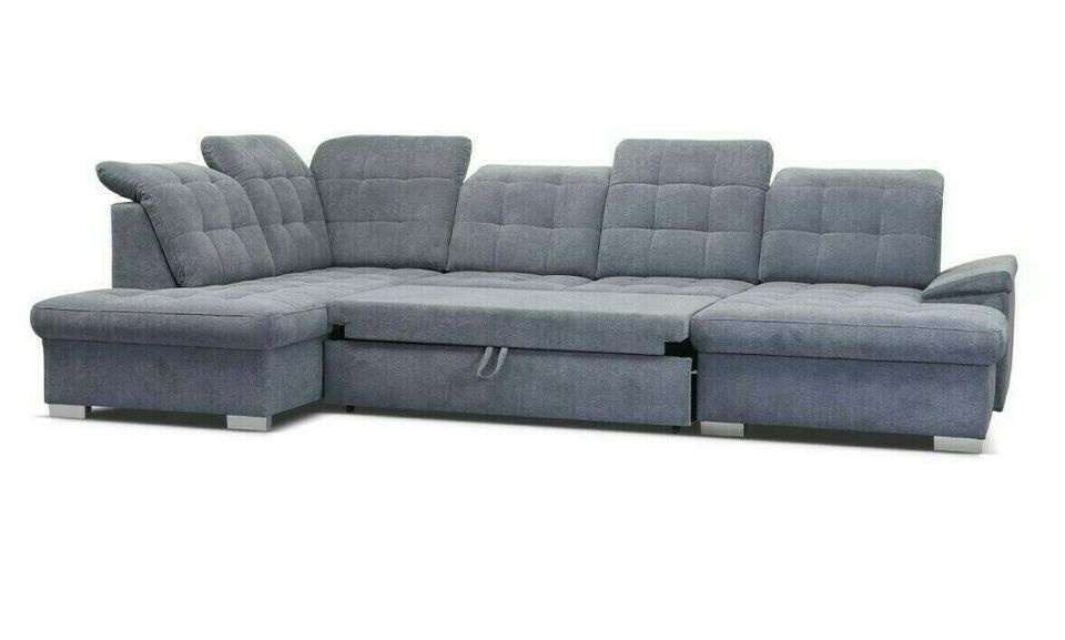 wohnlandschaft mit bettfunktion ✅ U-form ✅xxl sofa Anthrazit Neu in Hamburg