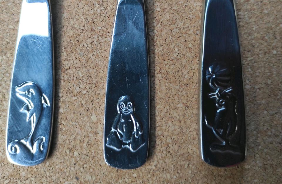 Kinderbesteck WMF Cromargan 3-telig Gabel Messer Löffel in Zeven