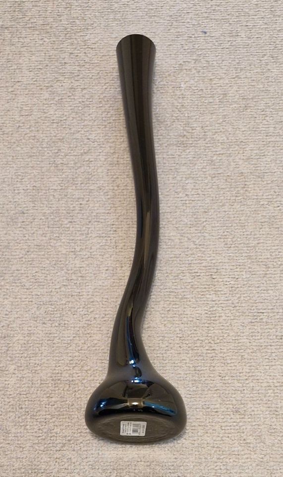 Schwarze Vase, Glasvase, 40 cm hoch in Teldau