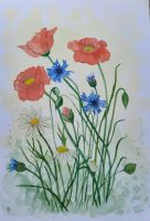 Aquarell "Wiesenblumen", Original München - Hadern Vorschau