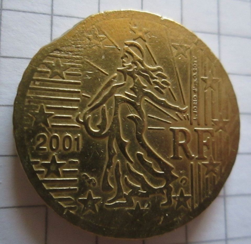 50 Cent  Münze 2001 Frankreich Fehlpr. in Troisdorf