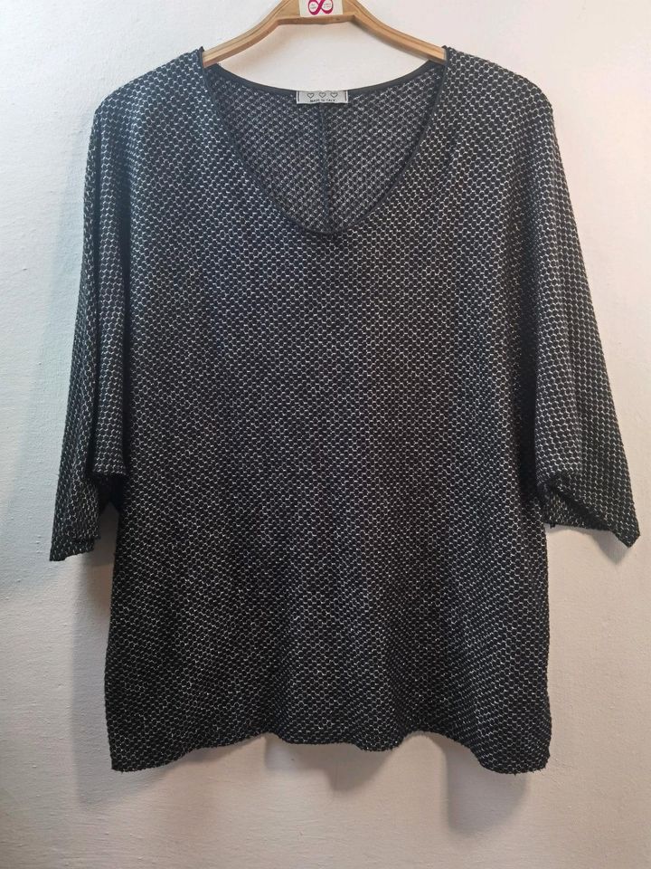 Made in Italy Shirt dünner Pullover schwarz/silber (178) Größe 46 in Mönchengladbach