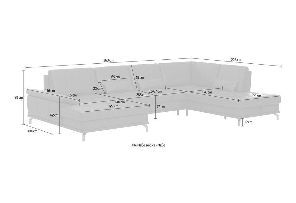 Wohnlandschaft XXL in Echtleder mit Federkernpolsterung | 0% Finanzierung | Sofa in U-Form in Echtleder | Couchlet Frankfurt | in Frankfurt am Main