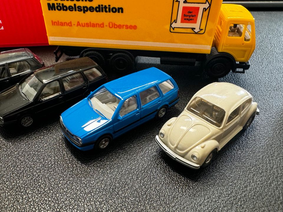 Konvolut Wiking Modellautos H0 1:87 pkw Golf VW Käfer Container in Eich