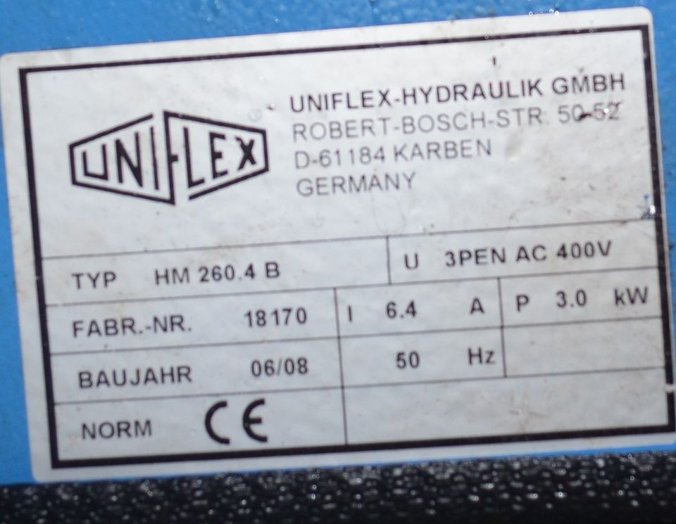 Schlauchpresse Uniflex HM260 B  bis 3“  Bj. 2008 in Niebüll