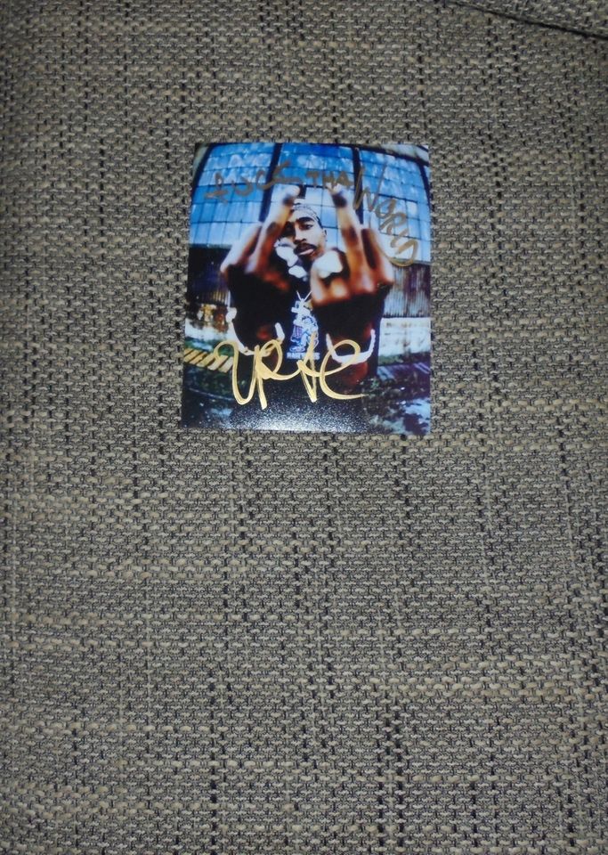 Tupac 2 PAC Shakur Autogramm Original Card Karte F*ck Tha World in Mühltal 