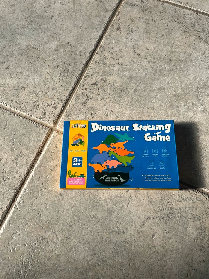 Dinosaurier Stapelspiel Motorik Montessori Holz Feinmotorik in Muggensturm