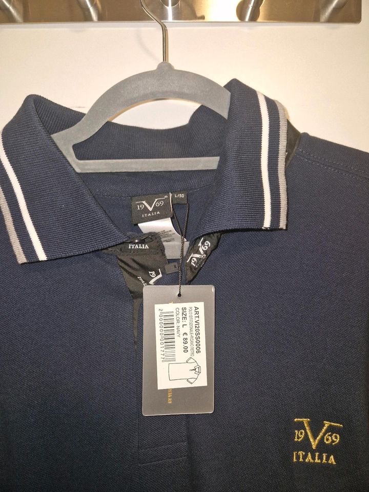 Herren Polo Shirt, Größe L, Neu Mit Schild, Blau, Versace Italia in Bohmte