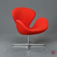 Fritz Hansen Swan Chair - Lounge Sessel Rot Divina Stoff Stuhl Bayern - Würzburg Vorschau