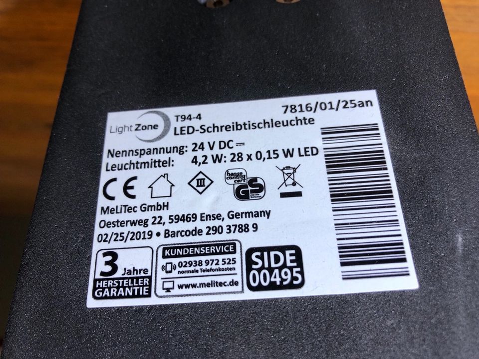 MeliTec Light Zone LED Schreibtisch Lampe Leuchte 4W grau in Bremen