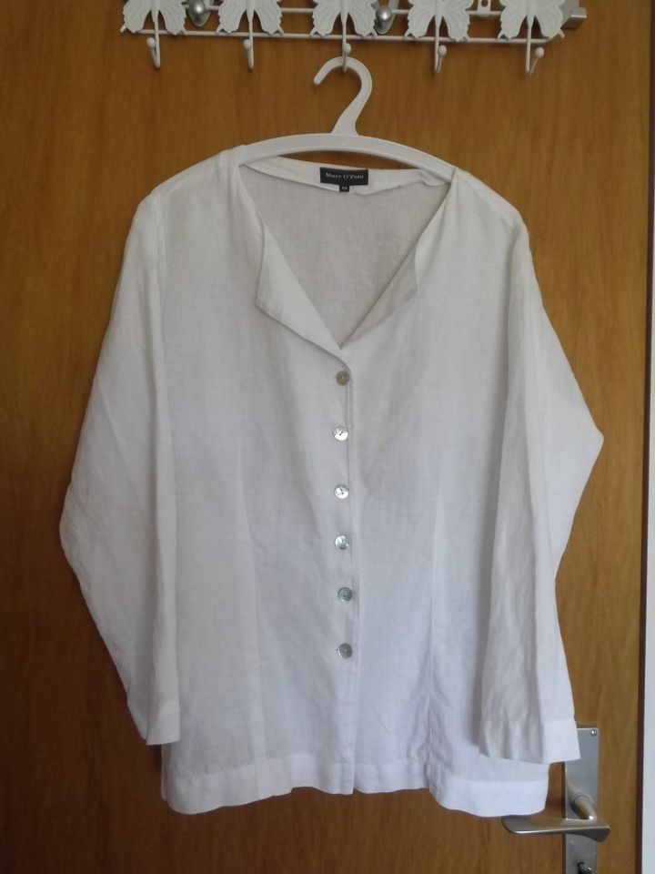 Weiße Bluse, dünne Jacke von Marc O´Polo in Gr. 38 in Schwülper