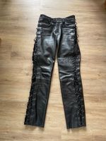 Klassische, schwarze Schnürlederjeans aus echtem Rindsleder Gr. S Bayern - Seeg Vorschau