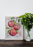Gemälde Bild Äpfel Stillleben A4 ohne Rahmen neu Nordrhein-Westfalen - Rheinbach Vorschau