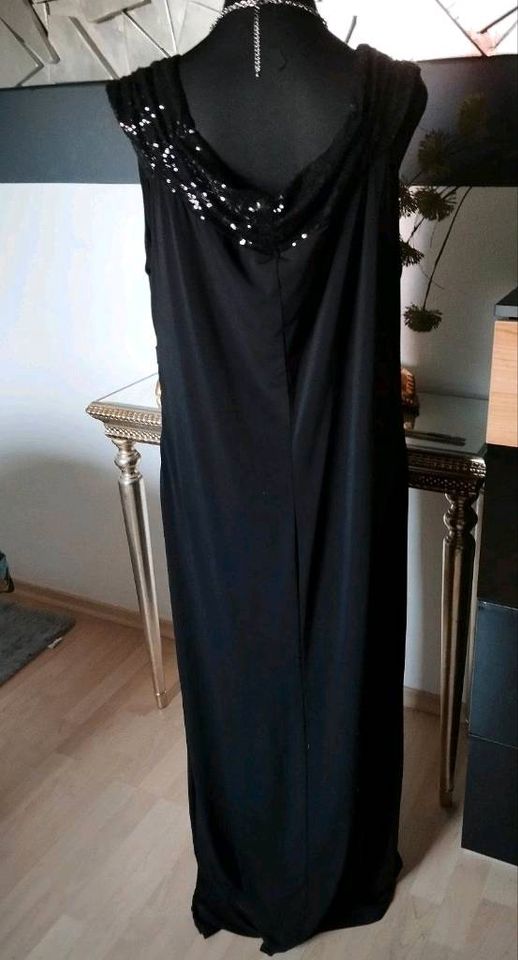 Neuw ❣️ gr 52/ 54 Abendkleid lang schwarz mit Pailletten in Königsbrunn