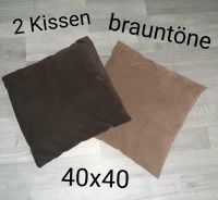 2 Kissen 40x40 in braun neuwertig Wildleder Hessen - Wildeck Vorschau