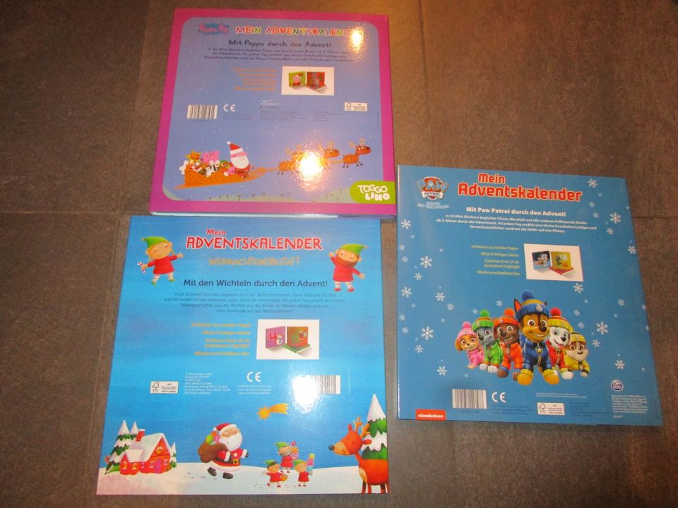 Adventskalender mit kleinen Büchern Peppa Pig Paw Patrol je in Retzstadt