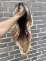 Perücke Damen Blond Braun Pony Cosplay wie Echthaar Glatt Wig Essen - Rüttenscheid Vorschau