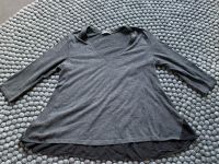 Zara Shirt V-Ausschnitt 3/4 Arm M grau schwarz Materialmix Nordrhein-Westfalen - Eschweiler Vorschau