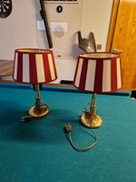 2 Stück Wohnzimmer Lampen Tischlampe Messing Gold Rot Weiß Schirm Lingen (Ems) - Altenlingen Vorschau