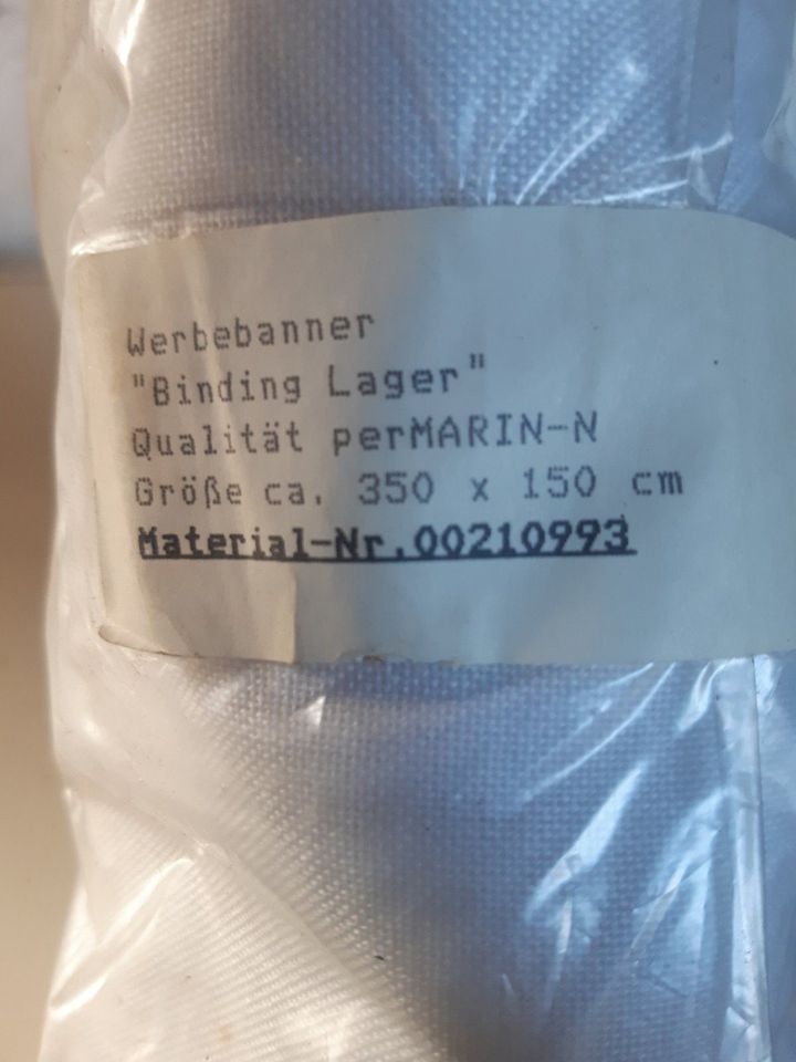 Ein schönes Werbebanner von der Brauerei Binding Lager in Düsseldorf