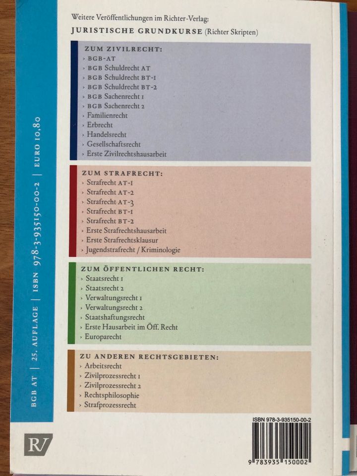 NEU aus 2022 Richter BGB AT, Strafrecht AT 1 +2, Staatsrecht 1 in Dinslaken