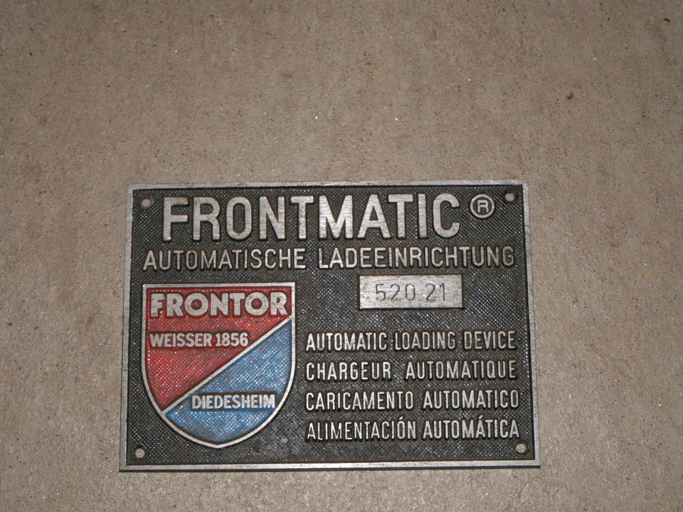 Firmenschild Frontor Weisser Frontmatic in Stuttgart