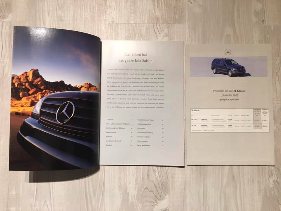 Mercedes ML M Klasse W163 Prospekt Stand 1997 in Seedorf