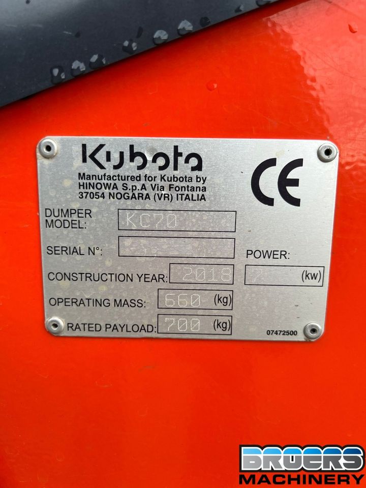 Kubota KC70HV-4 Kipper Dumper in Emmerich am Rhein