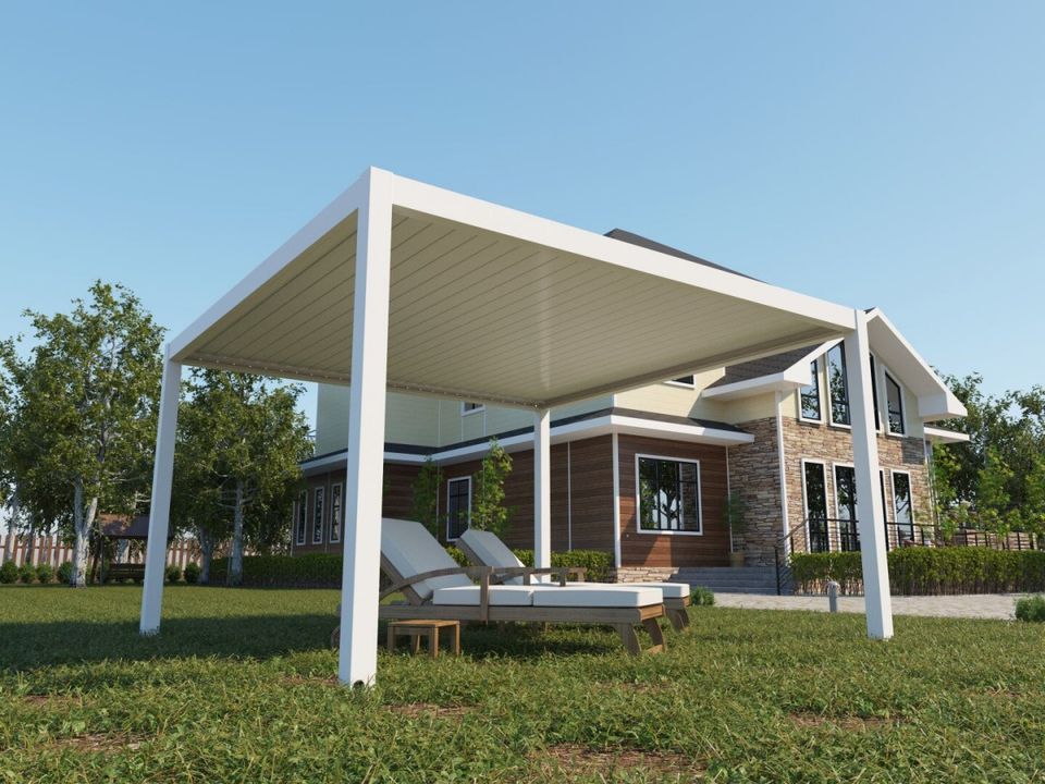 Lamellendach Pergola Pavillon Aluminium Terrassendach Carport 4 m x 3 m in Siegen