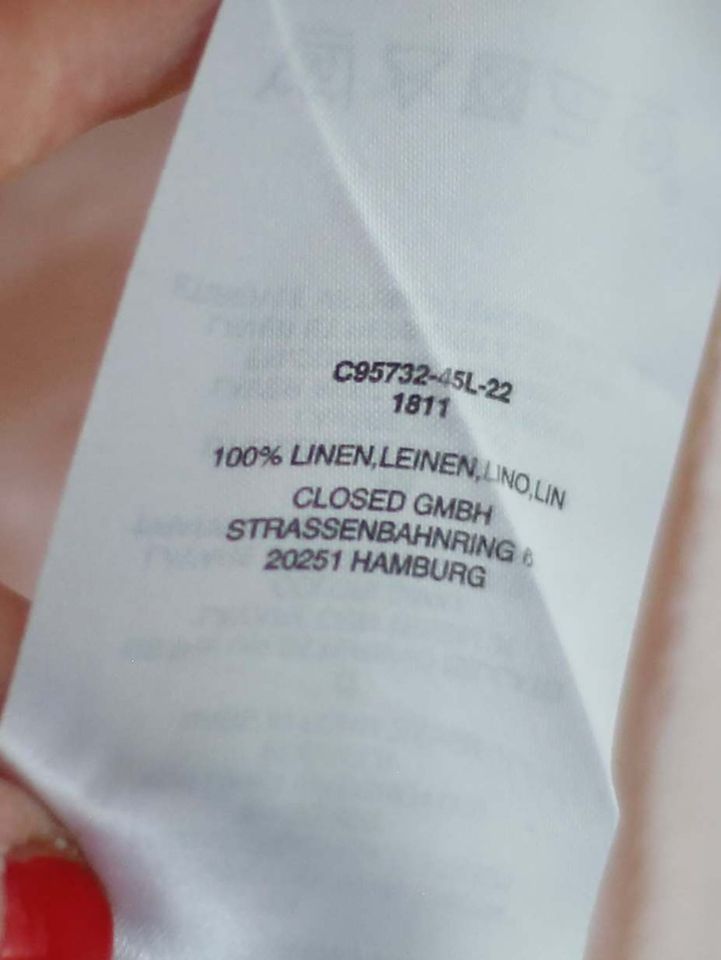 Closed Leinenshirt rosa XS Leinen Oberteil rosa Pastell 3/4 Ärmel in Hamburg