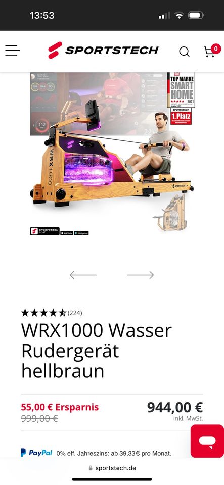 Rudergerät Sportstech WRX1000 in Userin