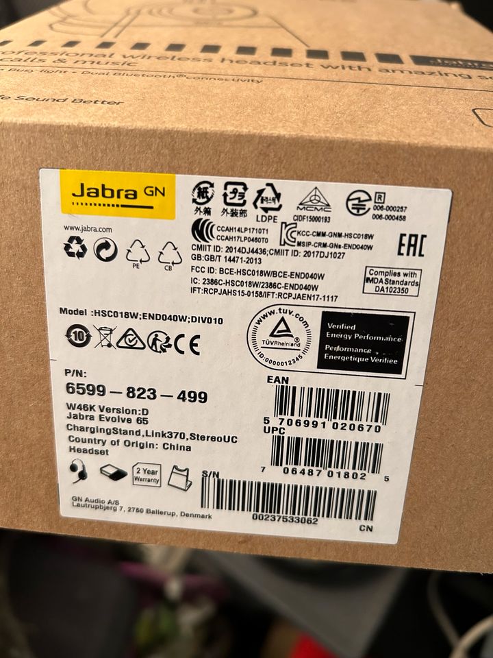 NEU - Jabra Evolve 65 BT Stereo Headset inkl. Ladestation OVP in Hannover