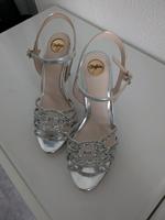 Buffalo Schuhe silber Absatz Sandaletten high heels, 38 West - Höchst Vorschau