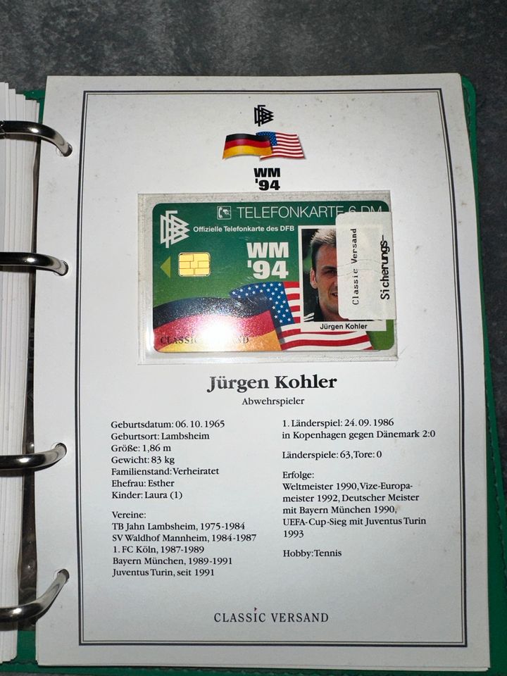 WM'94 | EM | Deutschland | Telefonkarten-Collection | DFB in Mettmann