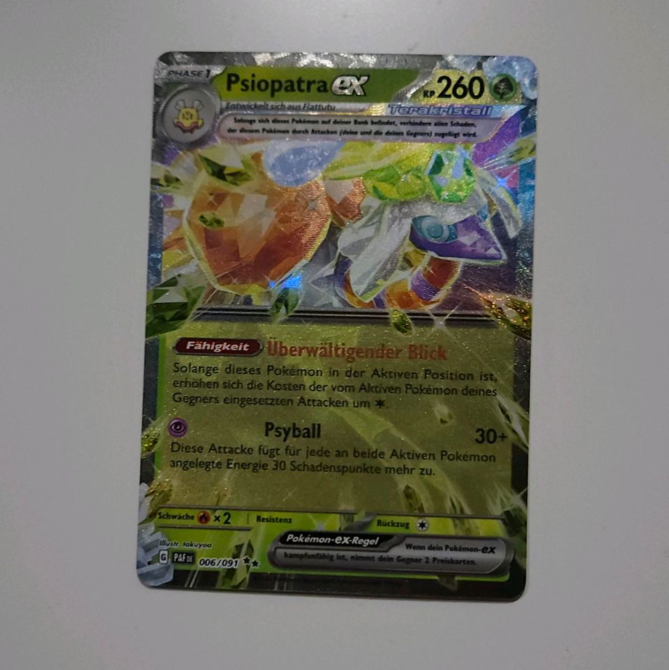 Psiopatra ex 006/091 Pokemon Karte Paldeas Schicksale Neu Deutsch in Enger