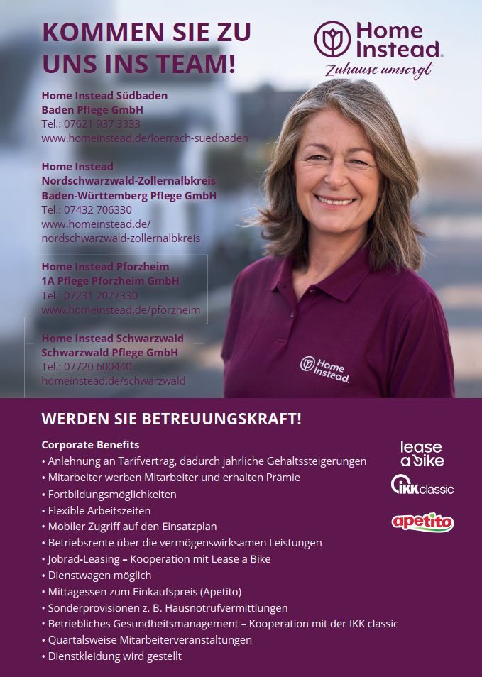 Betreuungskraft & Haushaltshilfe (m/w/d) für Maulburg in Maulburg