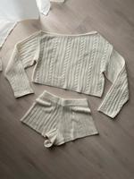 Asos Design Set Shorts top Shirt schulterfrei weiß Creme XS Stric Nordrhein-Westfalen - Geseke Vorschau