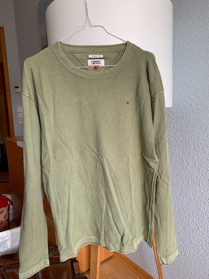 Pullover Pulli Sweatshirt Tommy Jeans in S Wolle 100 % grün khaki in Witten