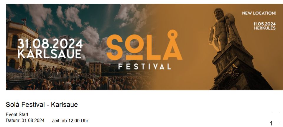 SOLA Festival Kassel Einzelticket Karlsaue in Kassel