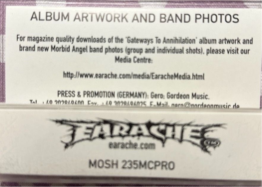 MC Kassette Morbid Angel Gateways to Annihilation Promo Only in Nordhausen