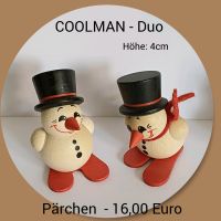 COOLMAN/Schneemann auf Skier - 2Stk. - Orig. Erzgebirge Sachsen - Pulsnitz Vorschau