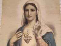 ANTIK Bild Maria sacre coeur Heiligenbild Lithographie Vintage Hessen - Groß-Gerau Vorschau