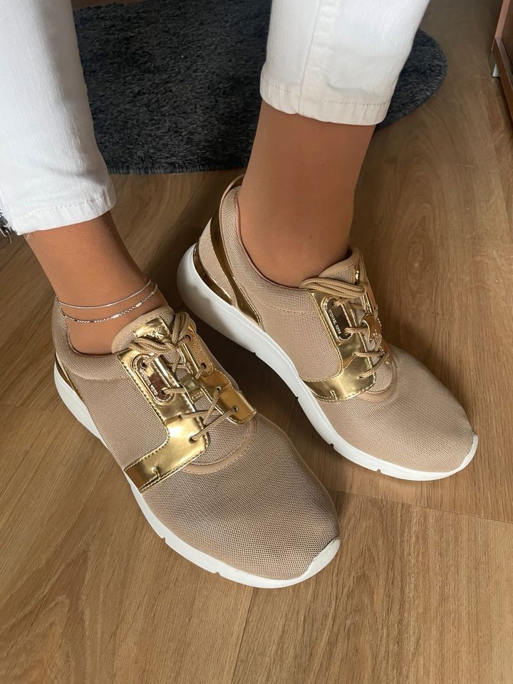 MICHAEL KORS Sneaker / Beige-Gold-Gr. 39-40 in Landshut