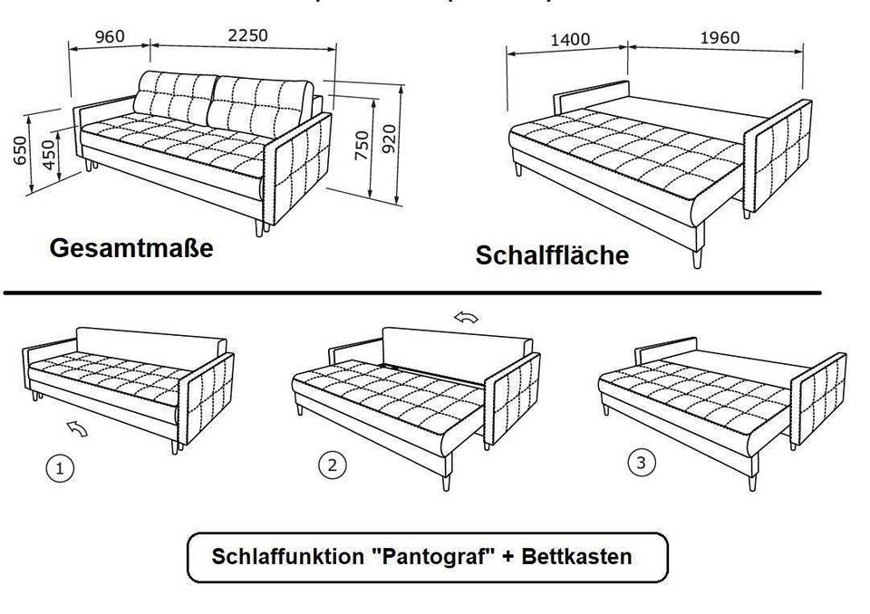 SOFA MIT SCHLAFFUNKTION BETTKASTEN SOFA MIT STAURAUM NEU in München