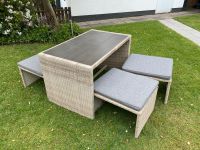 Lounge-Set mit Esstisch 4-teilig aus Polyrattan Grau Bielefeld - Sennestadt Vorschau