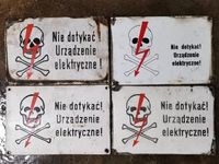 Email Schild Totenkopf Achtung Strom Hochspannung Vintage Retro Bayern - Weidenberg Vorschau