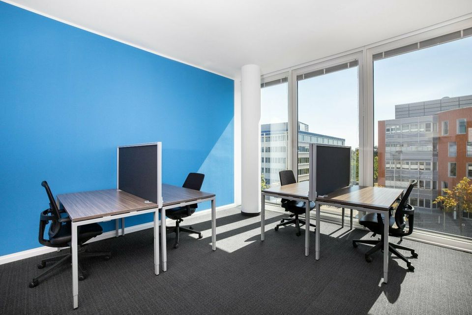 Coworking-Bereich in Regus Airport City in Düsseldorf