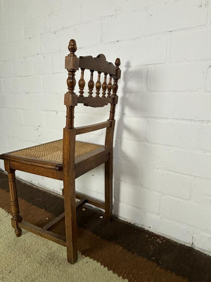 6 Stühle Gründerzeit alt antik Geflecht Satz Stuhl Holz in Mecklenbeck