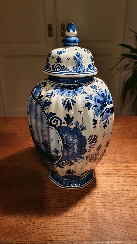 Porzellan Delft Holland Vase handbemalt vintage blau weiß in Wiesbaden